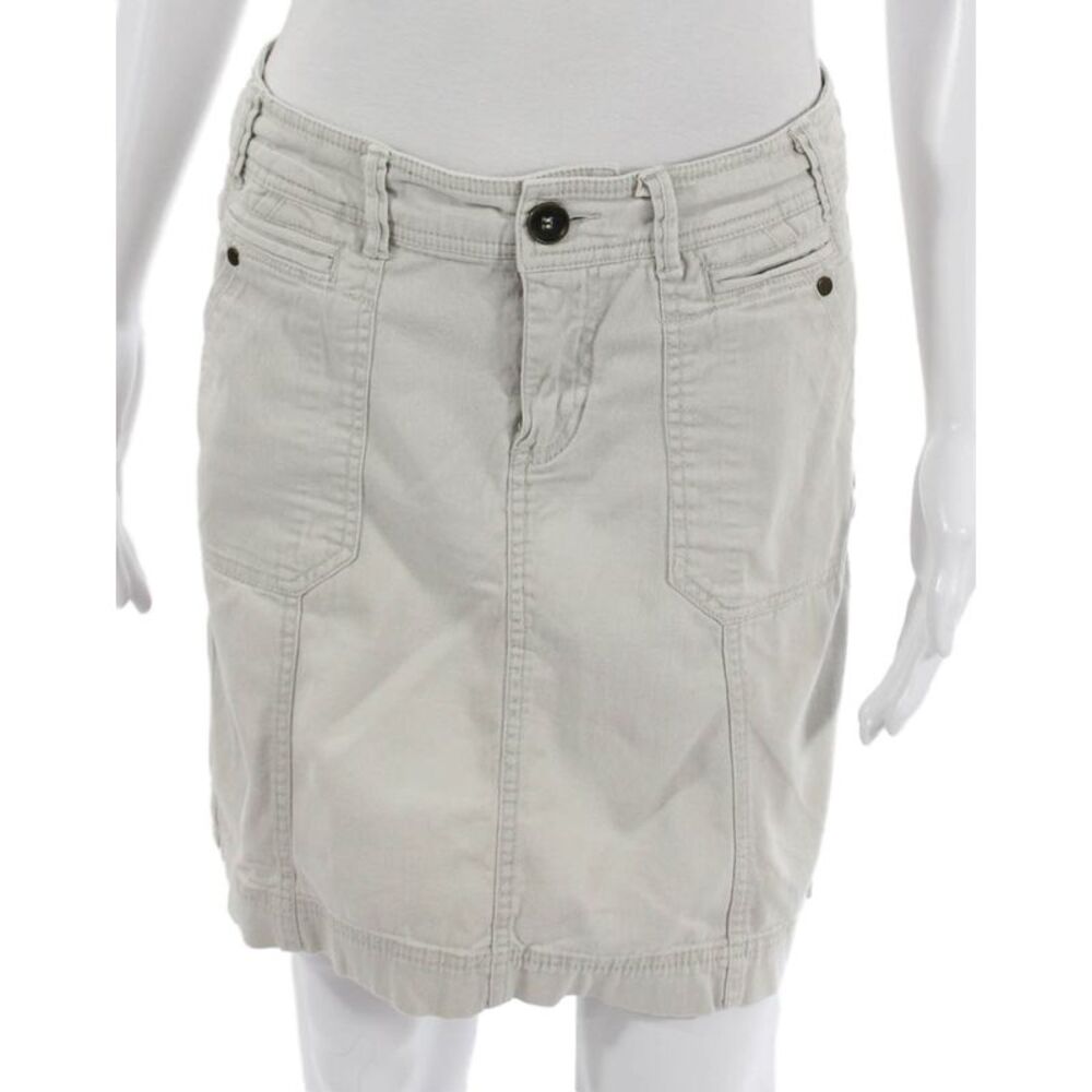 Khakis and Company Women Beige Cargo Skirt Button Cotton Short Size 6